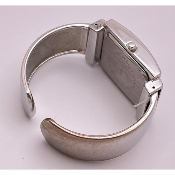 Vivani Womens Silver Tone Cuff Watch Bracelet Bangle Rhinestone Accents - Picture 6 of 8
